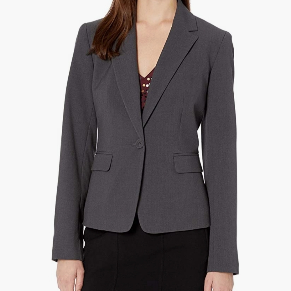 Nine West | Blazer Bi Stretch Granite Color welt pockets Size 8